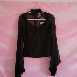 NWT Killstar goth long sleeve blouse, size L